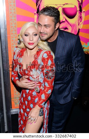 Lady Gaga and Taylor Kinney arrive at the premiere of \