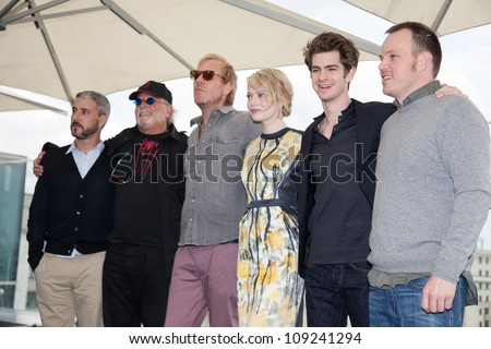 MOSCOW, RUSSIA-JUNE 15: Emma Stone, Andrew Garfield, Marc Webb and film crew.  Premiere of the movie \