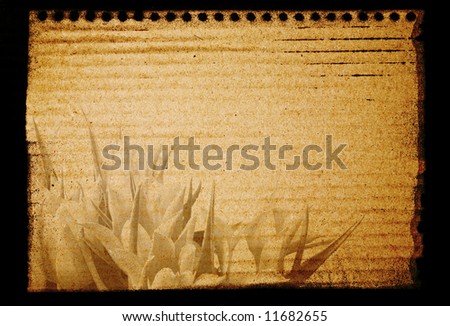 Old Style Notepad with Flowers. Ready for your message.