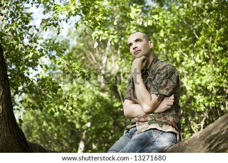 Thinking Man On The Tree