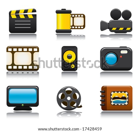 Video and Photo Icon Set One Easy To Edit Vector Image. Video and Photo Icon Set One Easy To Edit Vector Image.