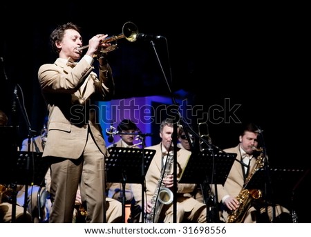 ARKHANGELSKOE, RUSSIA - JUNE 7: Oleg Lundstrem Big-Band. 6th International Jazz Festival \