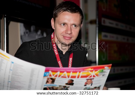 MOSCOW - JUNE,24: Actor Christian Friedel. Press Conference of Film White Ribbon. 31st Moscow International Film Festival at Khudozhestvenny Cinema . June 24, 2009 in Moscow, Russia.