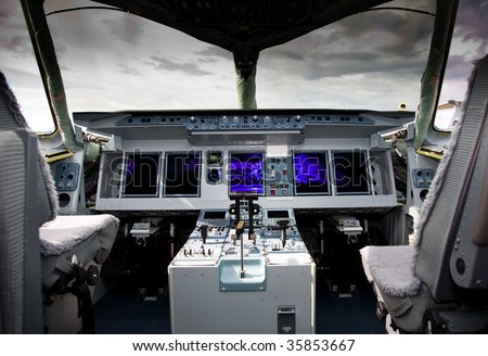 Inside View Of The Sukhoi Superjet 100 at the International Aviation and Space salon MAKS
