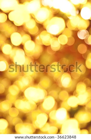 Golden Abstract Lights. Unfocused Light background Series.