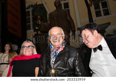 MOSCOW - JUNE, 26: T.Mikhalkova, Nikita Mikhalkov. Charity  foundation Russian Siluet. Fashion show  at the Russian Academy of art . June 26, 2014 in Moscow, Russia