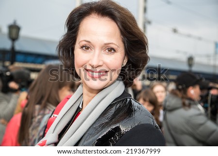 MOSCOW, RUSSIA, SEPTEMBER, 23: Actress O.Kabo. Train VGIK -95 (Gerasimov Institute of Cinematography) Tour. September, 23, 2014 at Yaroslavsky railway station in Moscow, Russia