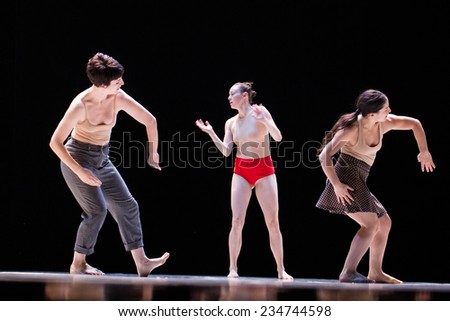 MOSCOW - NOVEMBER, 28: Mouth to Mouth by Danielle Agami. Rehearsal. Festival of  Contemporary choreography \