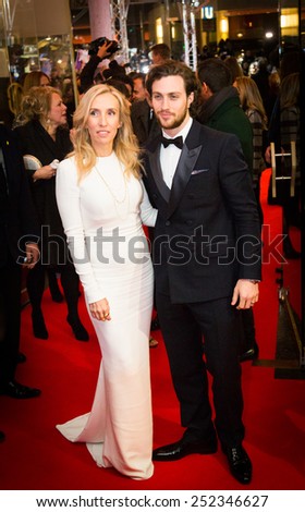 BERLIN, GERMANY - FEBRUARY 11: Sam Taylor-Johnson with husband Aaron, 'Fifty Shades of Grey' premiere. 65th Berlinale International Film Festival at Zoo Palast on February 11, 2015 in Berlin, Germany.