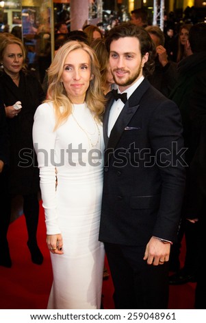 BERLIN, GERMANY - FEBRUARY 11: Sam Taylor-Johnson with husband Aaron, 'Fifty Shades of Grey' premiere. 65th Berlinale International Film Festival at Zoo Palast on February 11, 2015 in Berlin, Germany.