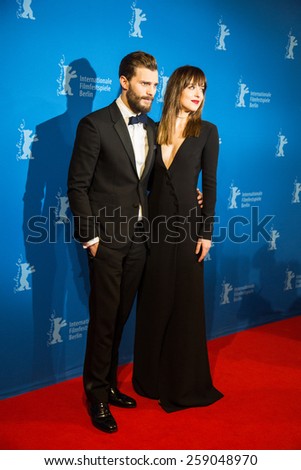 BERLIN, GERMANY - FEBRUARY 11: Jamie Dornan, Dakota Johnson attend the 'Fifty Shades of Grey' premiere during the 65th Berlinale Film Festival at Zoo Palast on February 11, 2015 in Berlin, Germany.