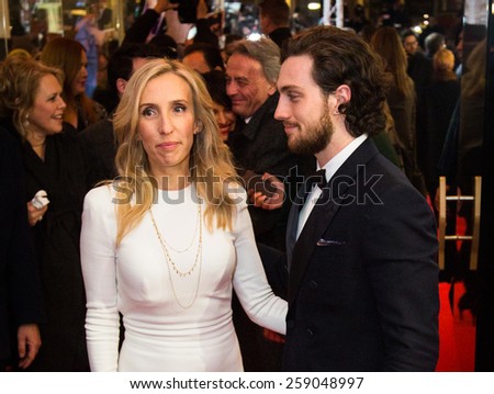 BERLIN, GERMANY - FEBRUARY 11: Sam Taylor-Johnson with husband Aaron, \'Fifty Shades of Grey\' premiere. 65th Berlinale International Film Festival at Zoo Palast on February 11, 2015 in Berlin, Germany.