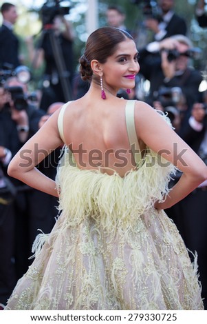 Sonam Kapoor attends the \'Inside Out\' Premiere during the 68th annual Cannes Film Festival on May 18, 2015 in Cannes, France.