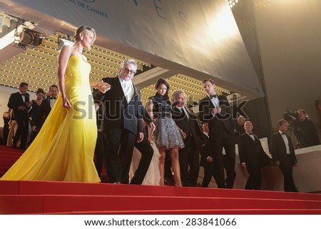 Charlize Theron, Tom Hardy and film team attend the \'Mad Max: Fury Road\' premiere during the 68th annual Cannes Film Festival on May 14, 2015 in Cannes, France.