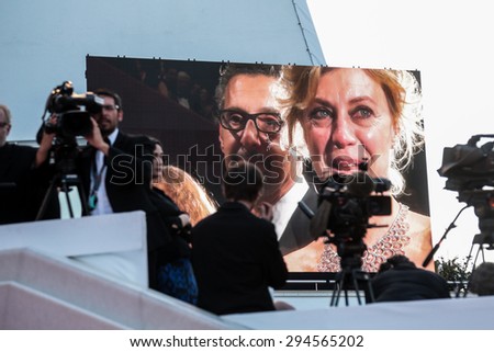 Cannes, France - May 16, 2015: A general view of atmosphere during the 'Mia Madre' ('My Mother') Premiere during the 68th annual Cannes Film Festival on May 16, 2015 in Cannes, France.