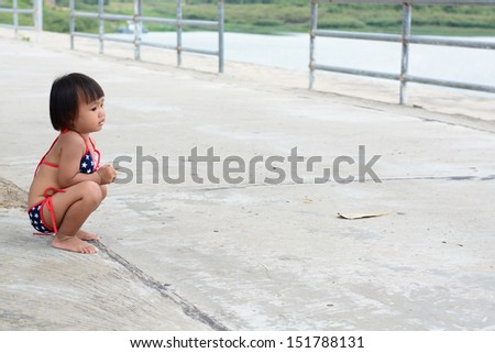 asian baby girl wear america bikini
