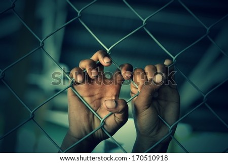 Hands of the prisoner
