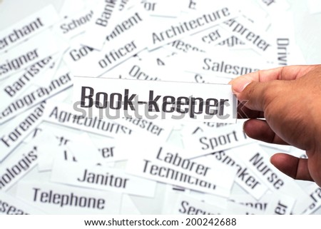Careers diversity, concept ideas, Book-keeper