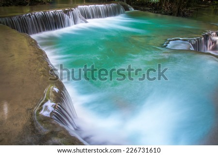 beautiful waterfall and green forest Resting Place and relax time