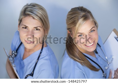 Two happy health care professionals