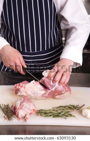 Chef cut lamb meat