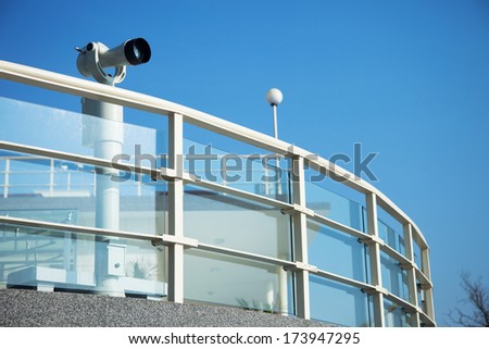 Coin operated touristic binoculars on the sea