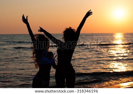 sunset and dance on the beach
