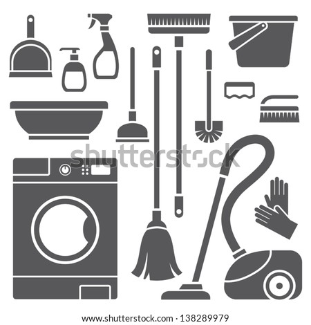 Vector set of cleaning symbols Vector set of cleaning symbols