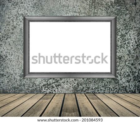 Background of concrete wall with picture frame texture