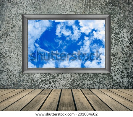 Background of concrete wall with frame texture