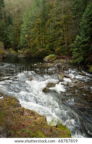 Snoqualmie river down of Twin fall at North bend, WA