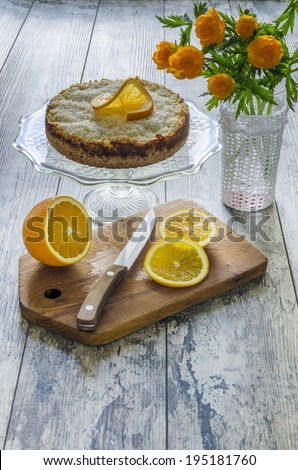 Cake with coconut and ricotta cheese. From series Italian Desserts