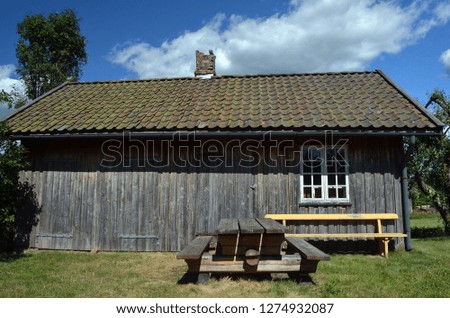 Farm in South Norway.Ancient farming items and detales
