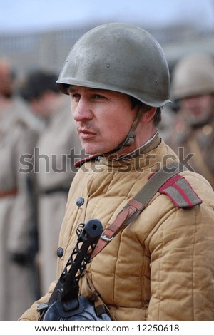 Red Army soldier WW2. Historical reenacting