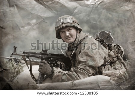 German soldier. WW2 reenacting
