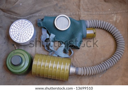 Soviet gas mask and air filters at WW2 time