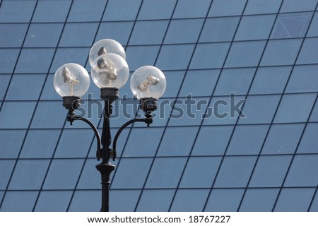 Street lamp in Kiev Independence square . Ukraine