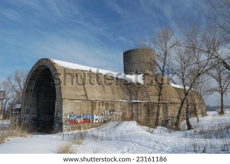 stock photo : Old tunnel of Stalin. Part of Kiev defense line in WW2 time. today named "Concrete submarine". Kiev,Ukraine (Malorussia)