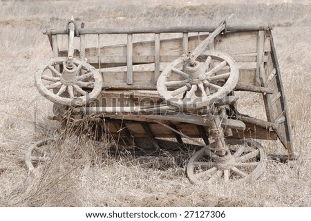 Old Russian horse cart. Detale of field for historical military reenacting