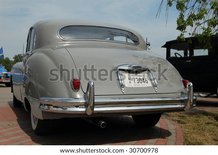 KIEV, UKRAINE - MAY 22: A classic Jaguar car is shown at an exhibition of retro cars at the Auto Show 2009 on May 22, 2009 in Kiev. The show took place from May 22-24.