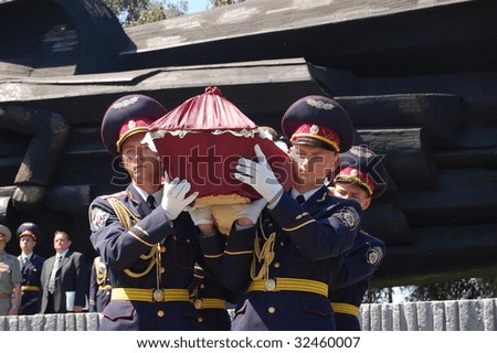 KIEV,UKRAINE- JUNE 21:  Honor Guard. Lost soldiers of WW2 funerals. June 21,2008. Kiev,Ukraine