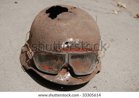 Old rusted World War II German helmet