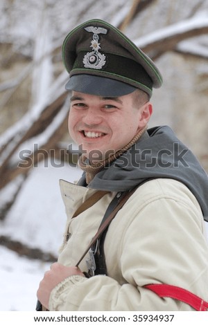 German officer of WW2. Winter uniform