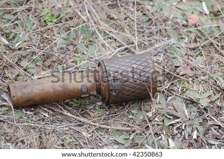 Old rusted Soviet World War II hand grenade RGD-33