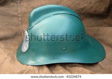 Photo:  Old Soviet firemen helmet of 1950-th