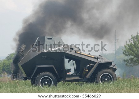 KIEV, UKRAINE - MAY 10 : Soviet armored truck during historical reenactment of 1945 WWII, May 10, 2010 in Kiev, Ukraine.
