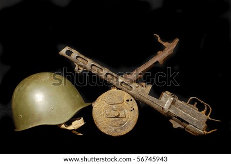 Military archeology.World War II remains.Found with metal detector