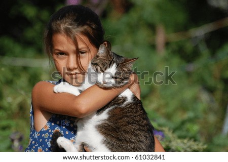 Girl with her cat