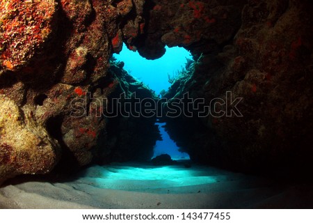 Underwater Cave / Cavern In A Heart Shape - Akumal, Riviera Maya, Mexico
