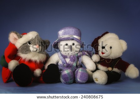 We Three Kings.  A Mouse, Bear and Snowman Stuffed Toys